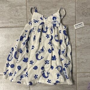 Old Navy White Dress with Blue Mermaid Print